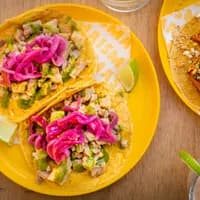 Tacos served at Mexican bar and restaurant Masmais on the Hoofdweg.