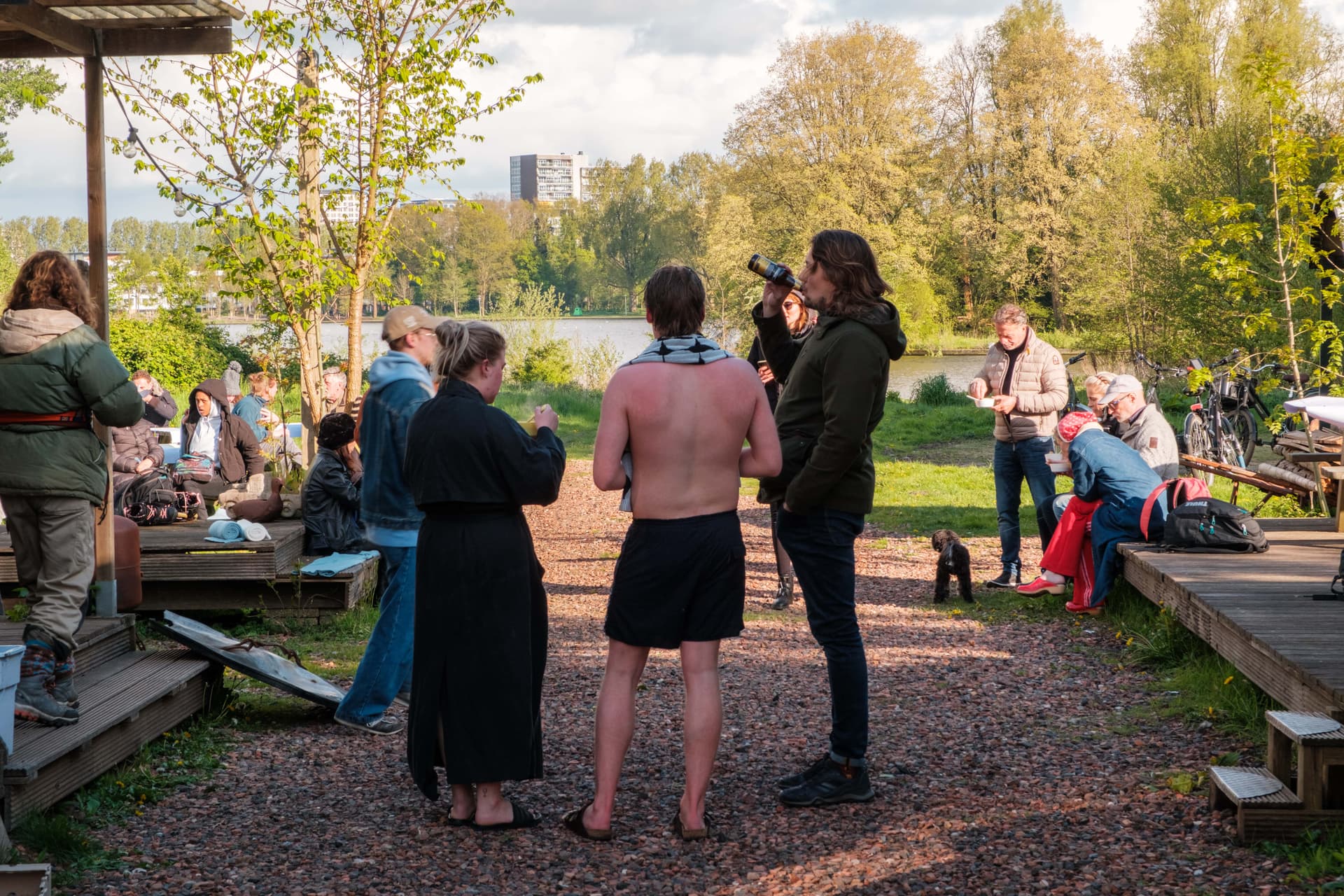 Floating sauna in the Sloterplas