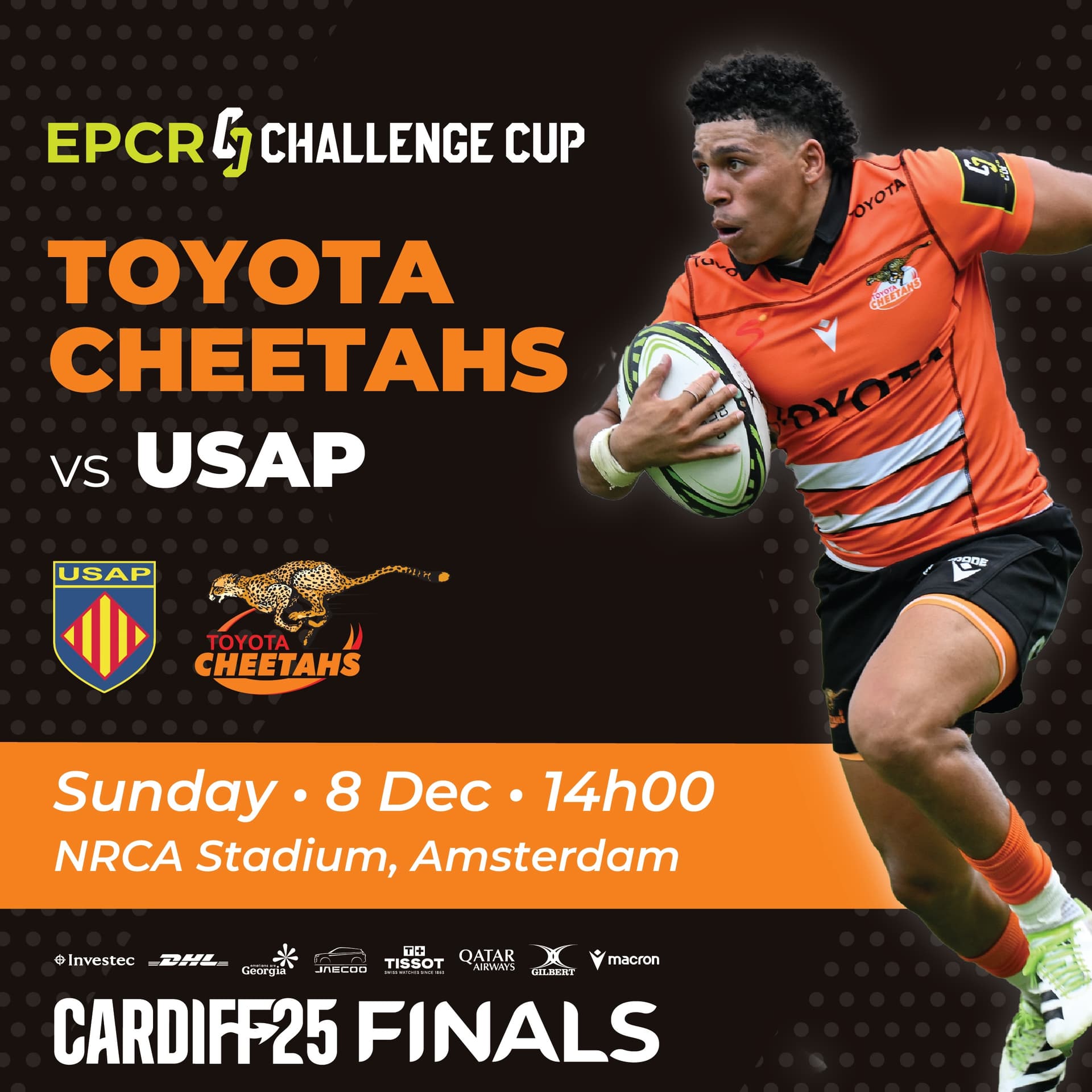 Toyota Cheetahs vs USAP, Perpignan (EPCR Challenge Cup)