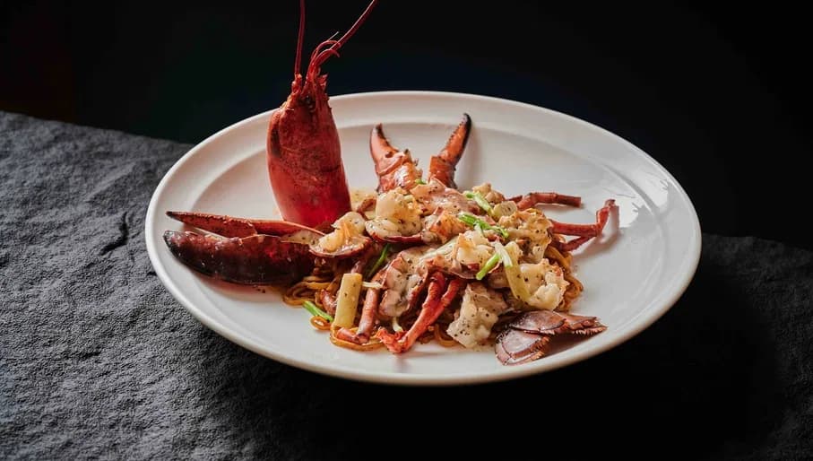 Seafood lobster dish at Amber Garden chinese restaurant