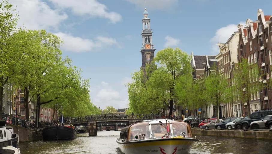 Canal Cruise with Westertoren in the background