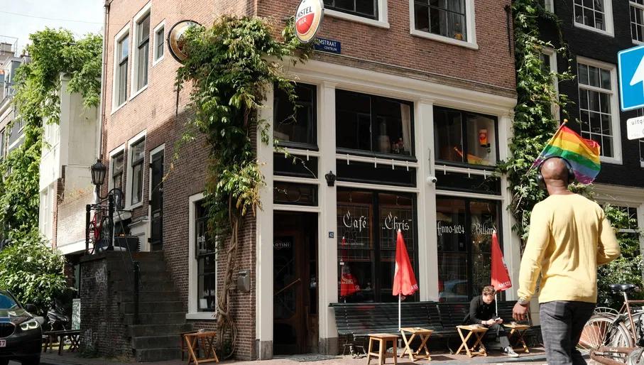 Exterior of Café Chris brown bar in the Jordaan