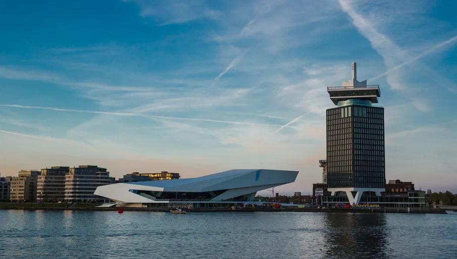 Sir Adam exterior in the A'DAM Toren next to EYE Museum