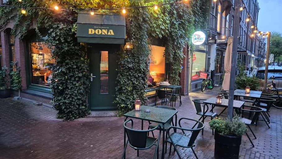 Exterior of Dona Portuguese restaurant on Nicholas Beetstraat