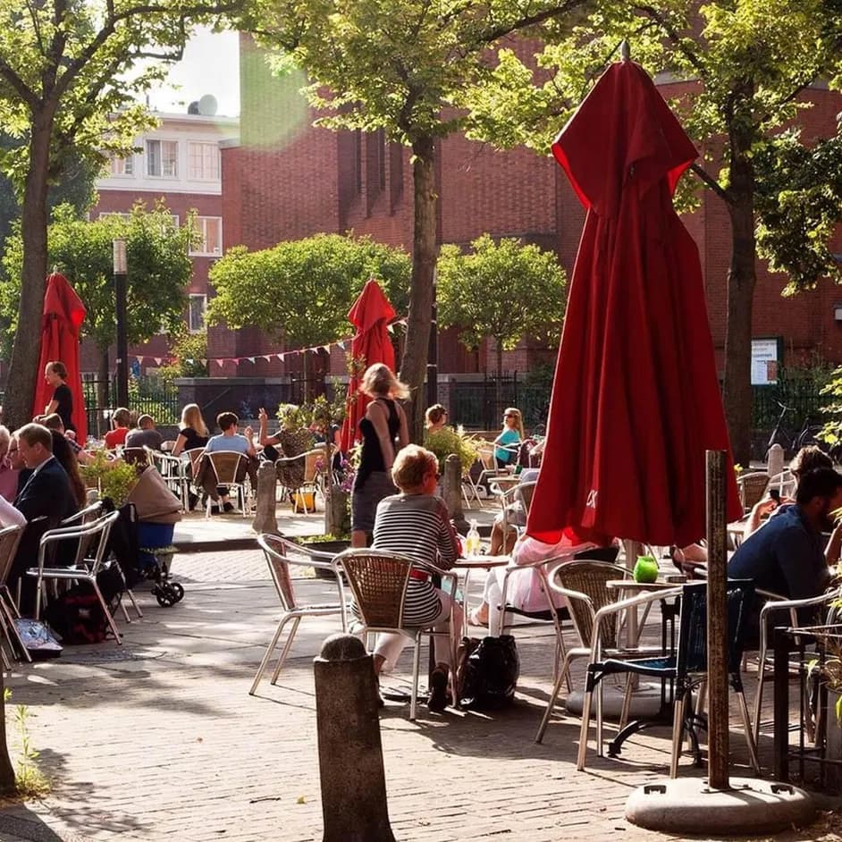 People drinking on a terrace