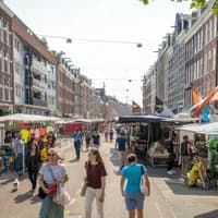 People shopping at the Albert Cuyp market
