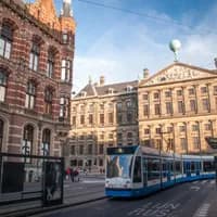 Tram -The Royal Palace seen from Raadhuisstraat