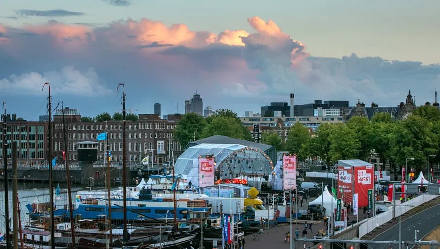 An aerial view of the concert arena