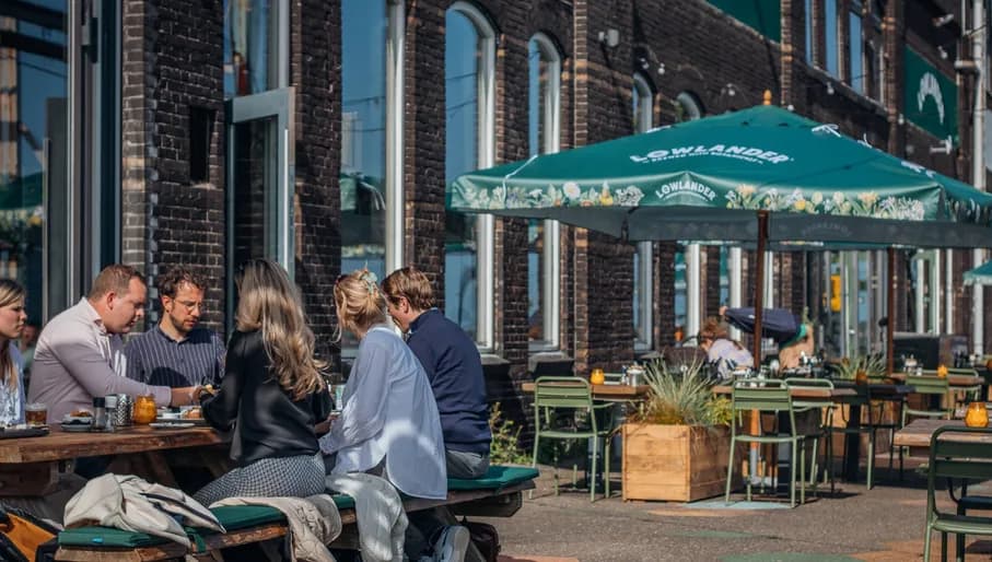 Lowlander Botanical Bar and Restaurant people sitting on the terrace