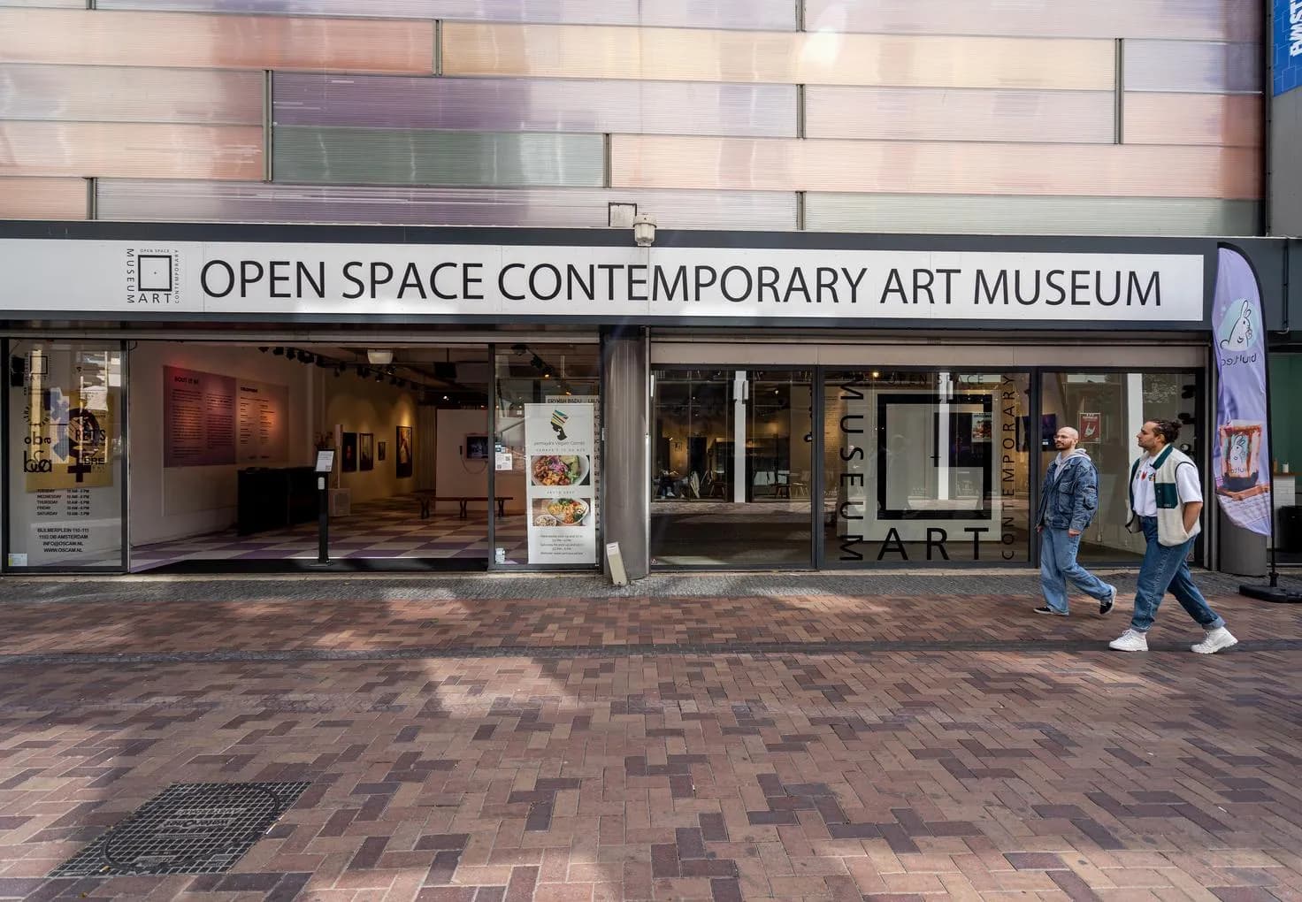 A couple about to enter OSCAM - Open Space Contemporary Art Museum.