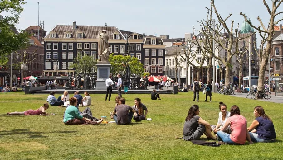 Rembrandtplein is a major square in central Amsterdam, Netherlands, named after Rembrandt van Rijn who owned a house nearby from 1639 to 1656.